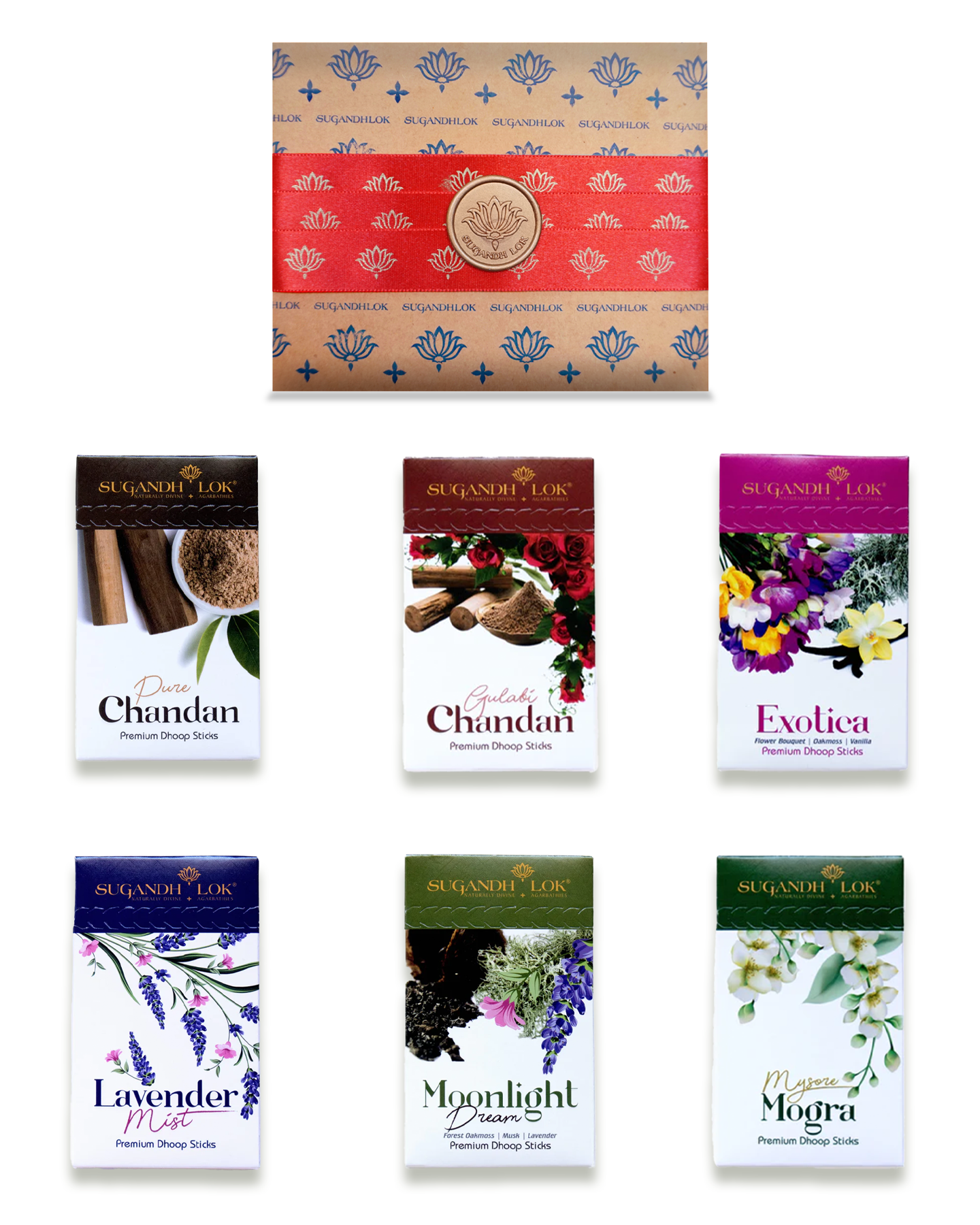 Dhoop Sticks Gift Wrap - Set of 6