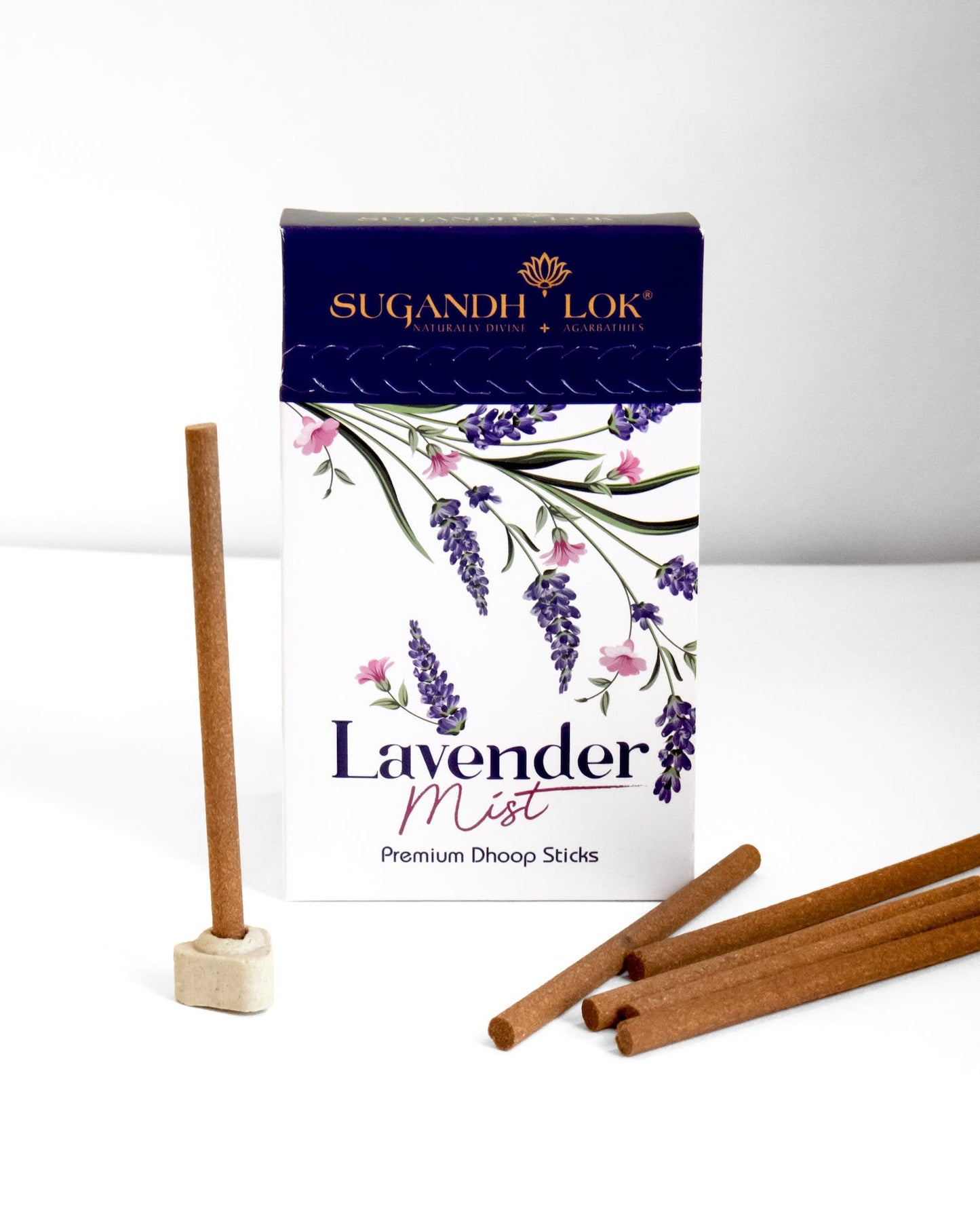 Front of Lavender Mist Dhoop Sticks Pouch