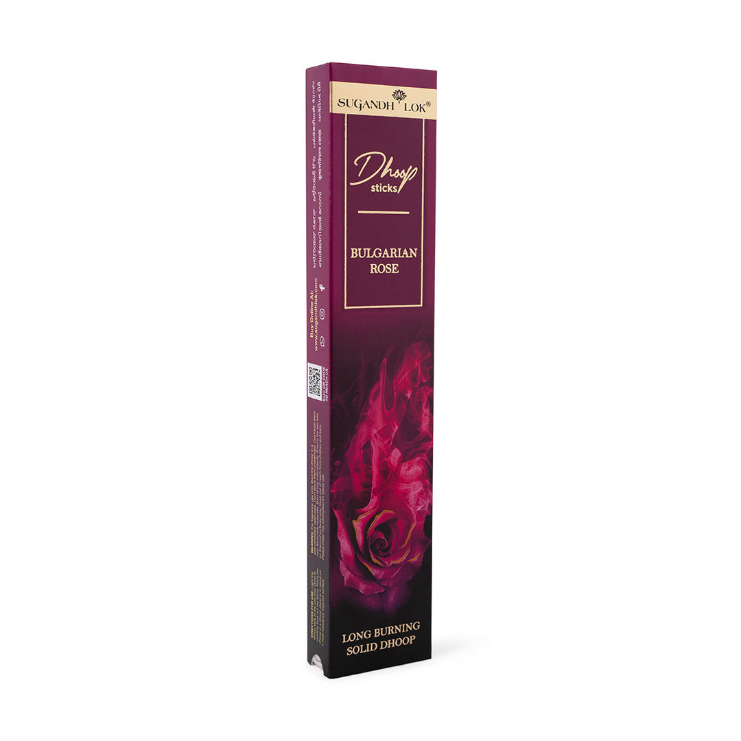Bulgarian Rose Premium Long Dhoop - Bamboo less