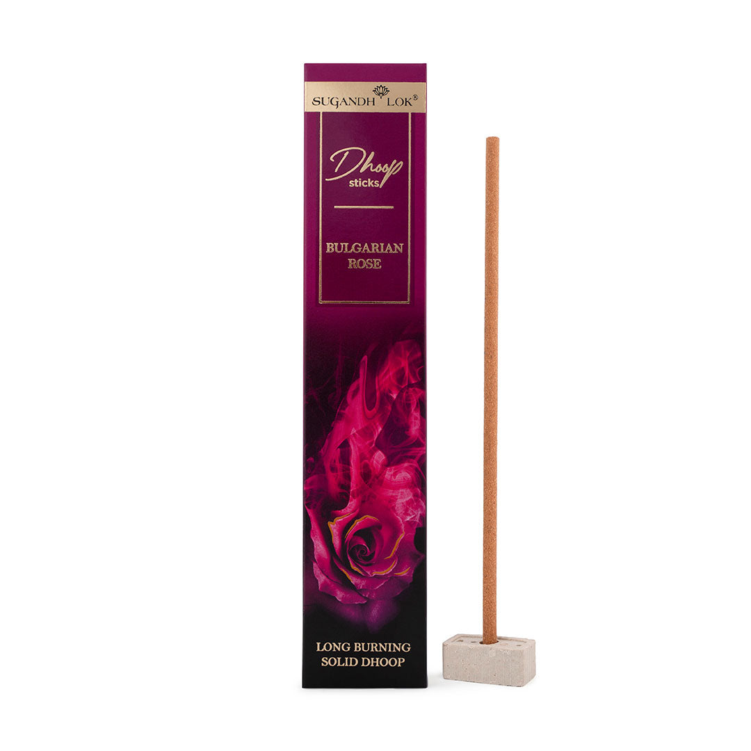 Bulgarian Rose Premium Long Dhoop - Bamboo less