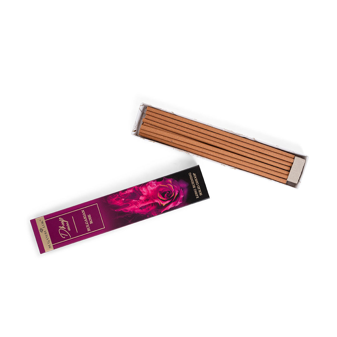 Bulgarian Rose Premium Long Dhoop - Bamboo less