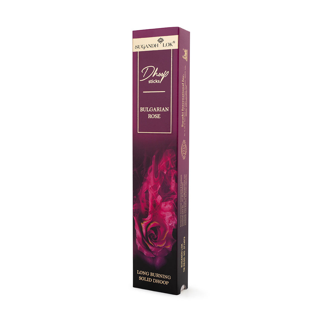 Bulgarian Rose Premium Long Dhoop - Bamboo less