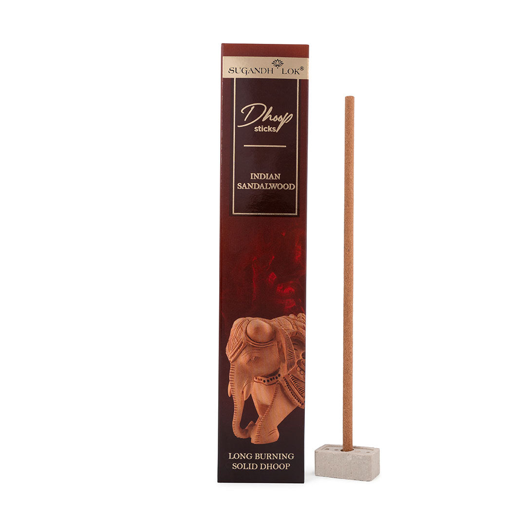 Indian Sandalwood Premium Long Dhoop - Bamboo less