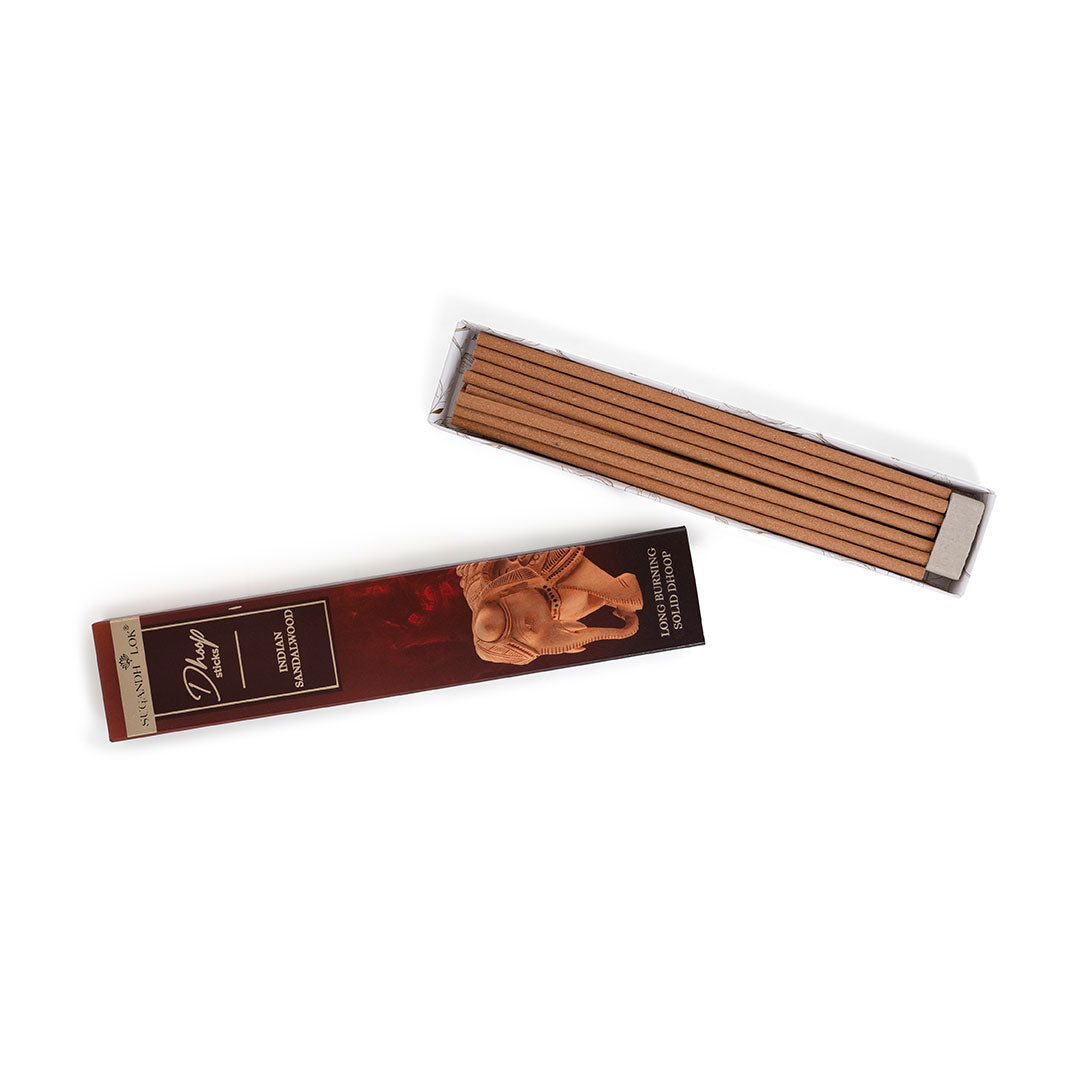 Indian Sandalwood Premium Long Dhoop - Bamboo less