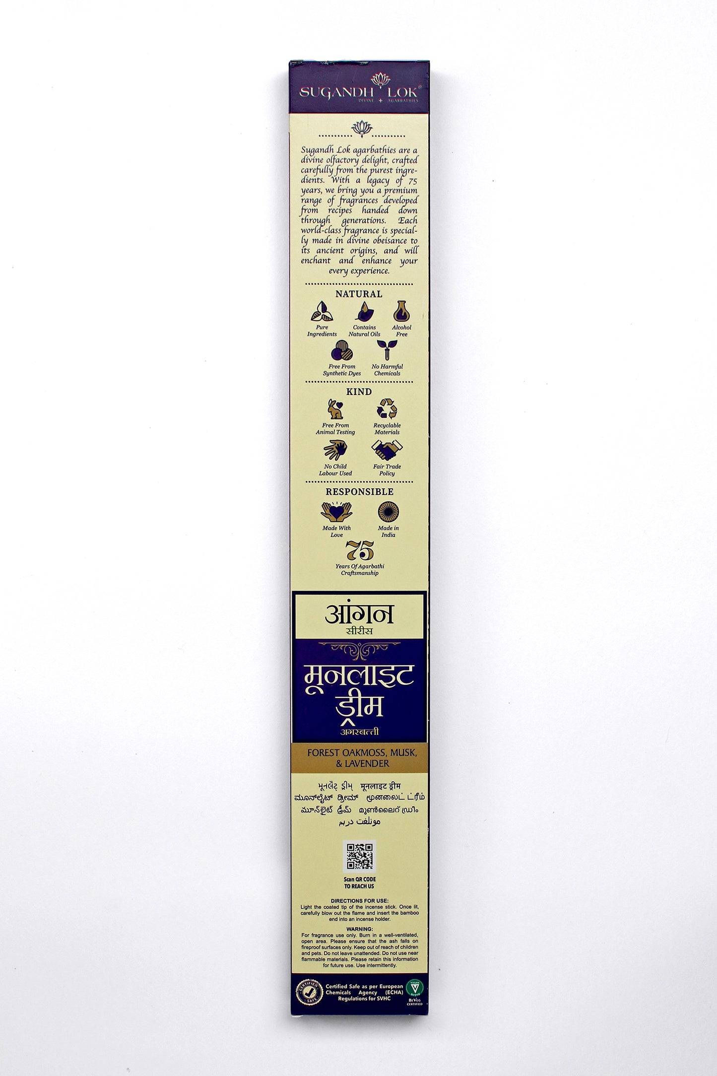 Back of Moonlight Dream Agarbatti Pack