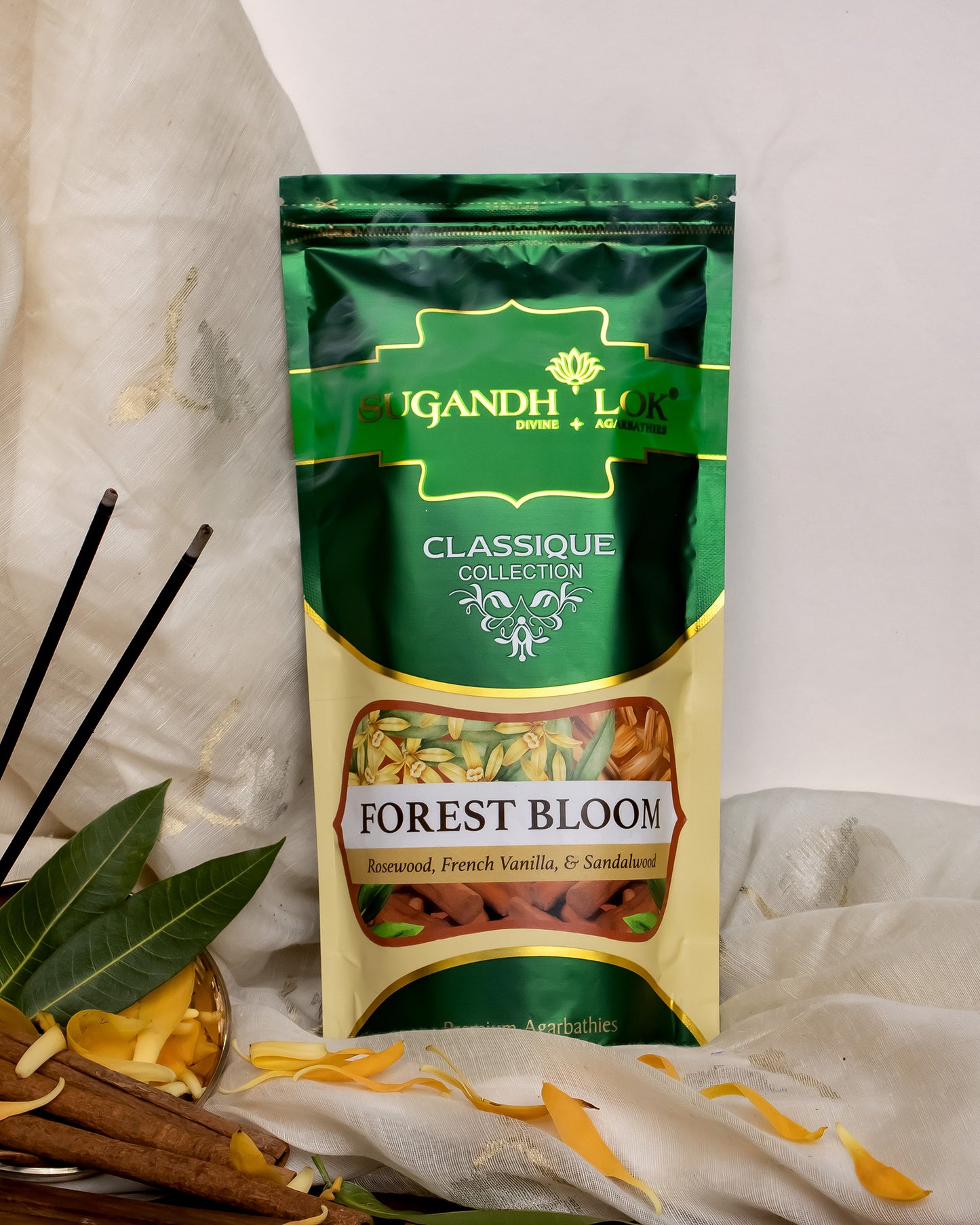 Front of Forest Bloom Agarbatti Pouch