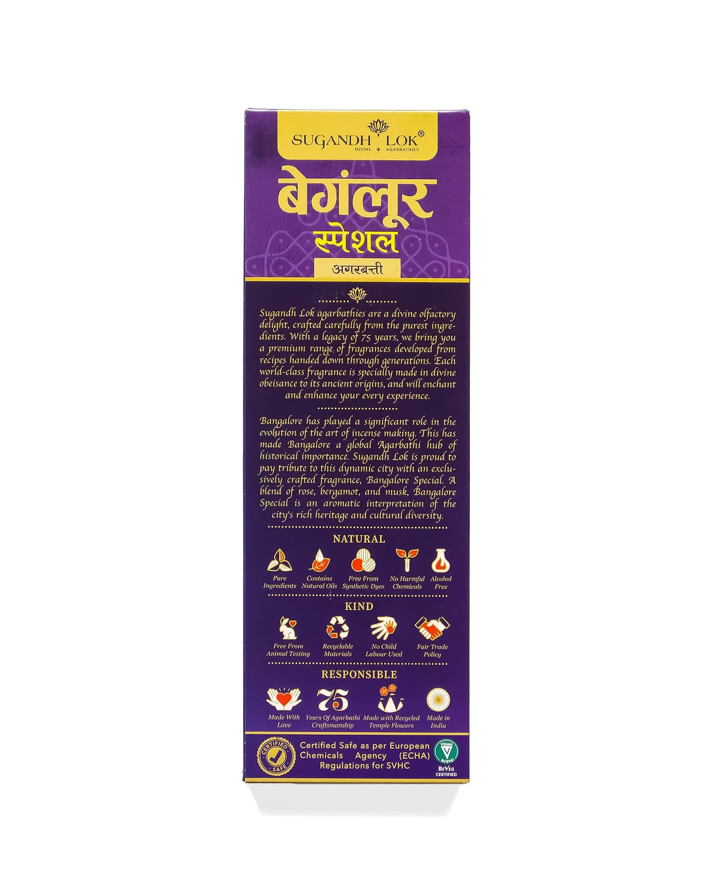 Back of Bangalore Special Agarbatti Pack
