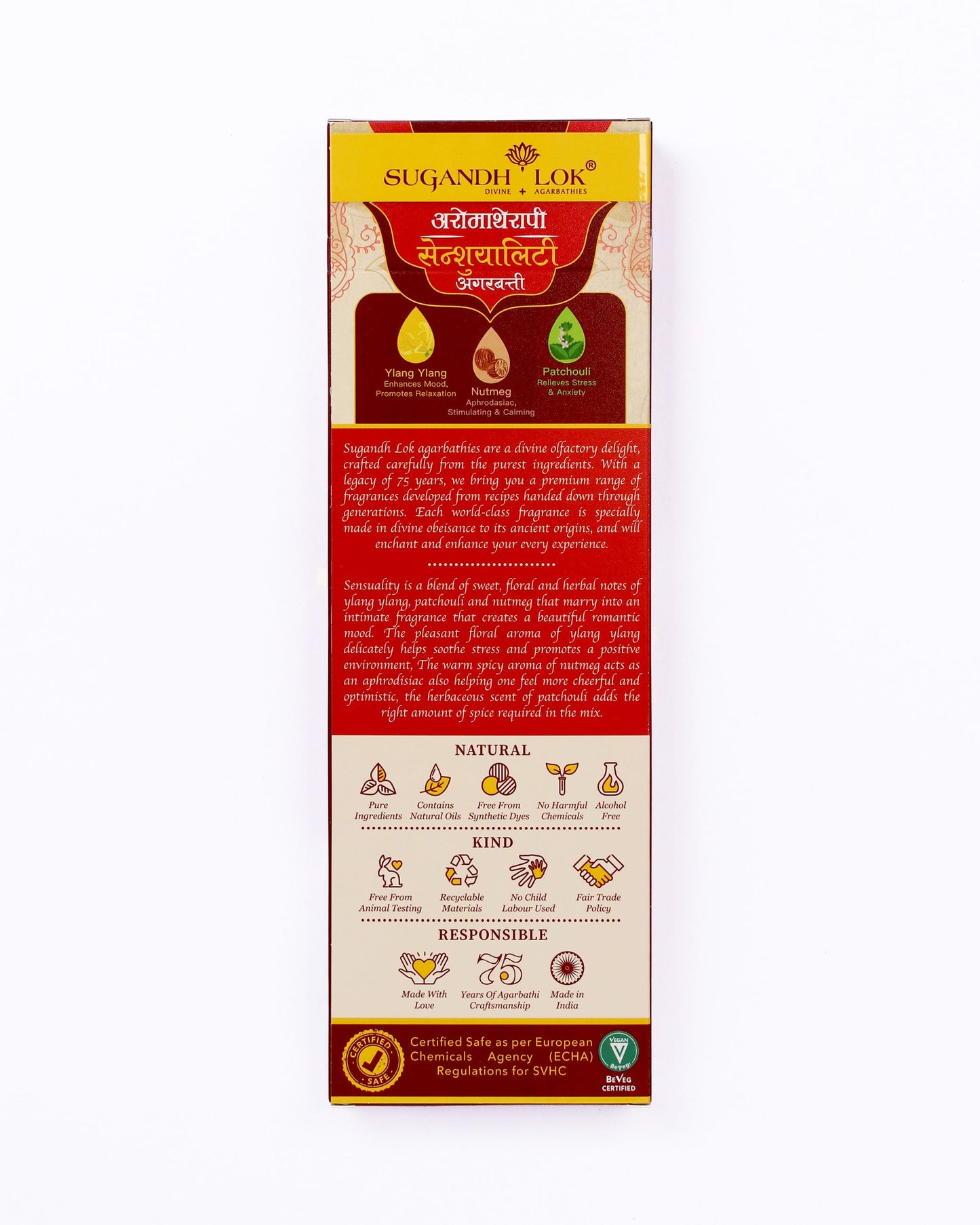 Back of Sensuality Agarbatti Pack