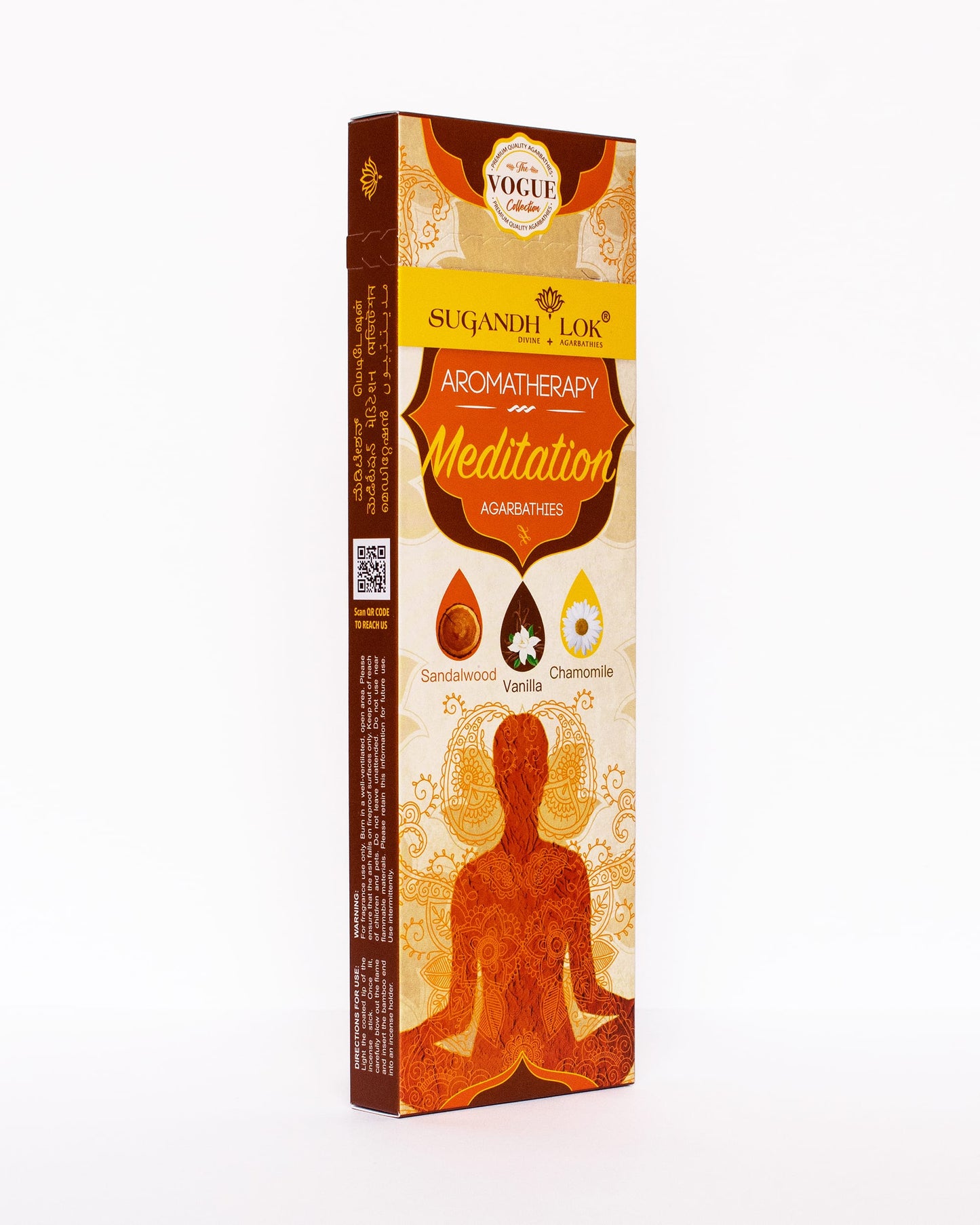 Front side-view of Meditation Agarbatti Box