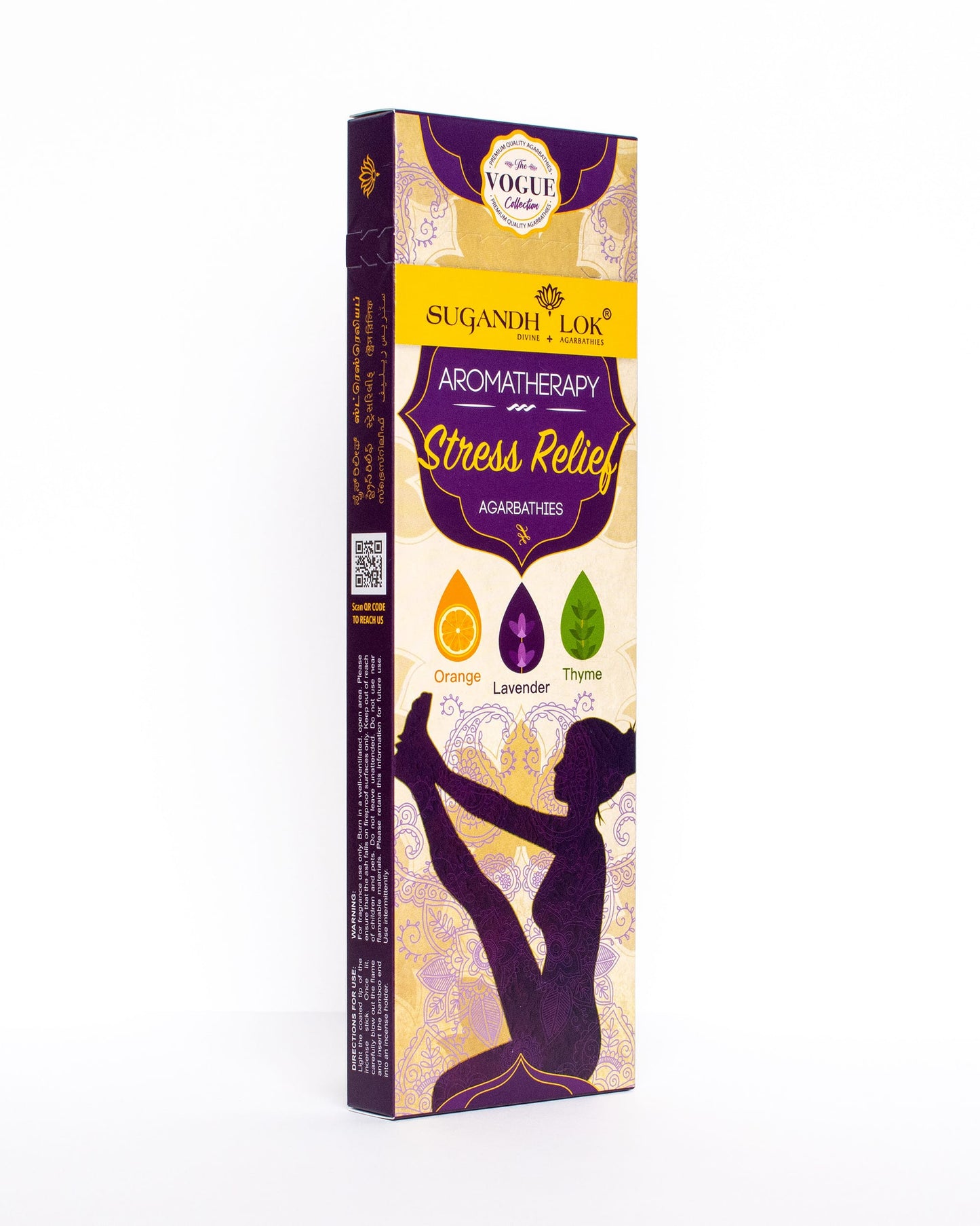 Front side-view of Stress Relief Agarbatti Pack