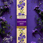 Front of Lavender Mist Agarbatti Pack surrounded by lavendaer flowers