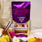 Chandan Sangam Agarbatti Pouch surrounded by flowers and chandan