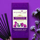 Lavender Mist Agarbatti Mini Sticks Box surrounded by lavender and incense sticks