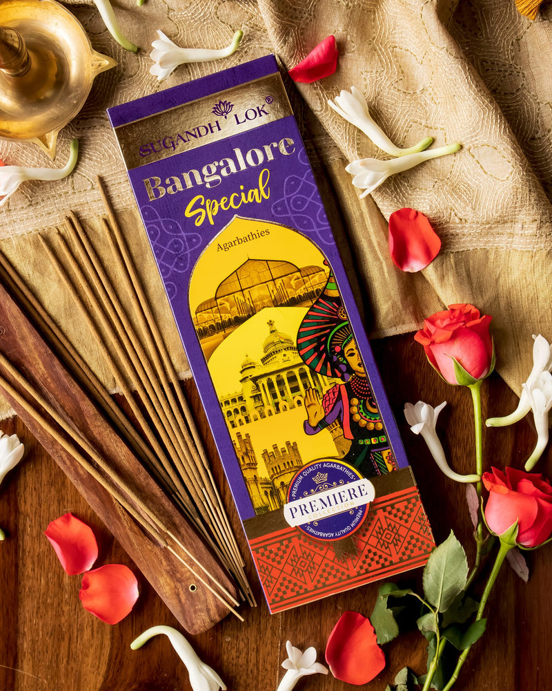 Bangalore Special Agarbatti Pack surrounded by flowers