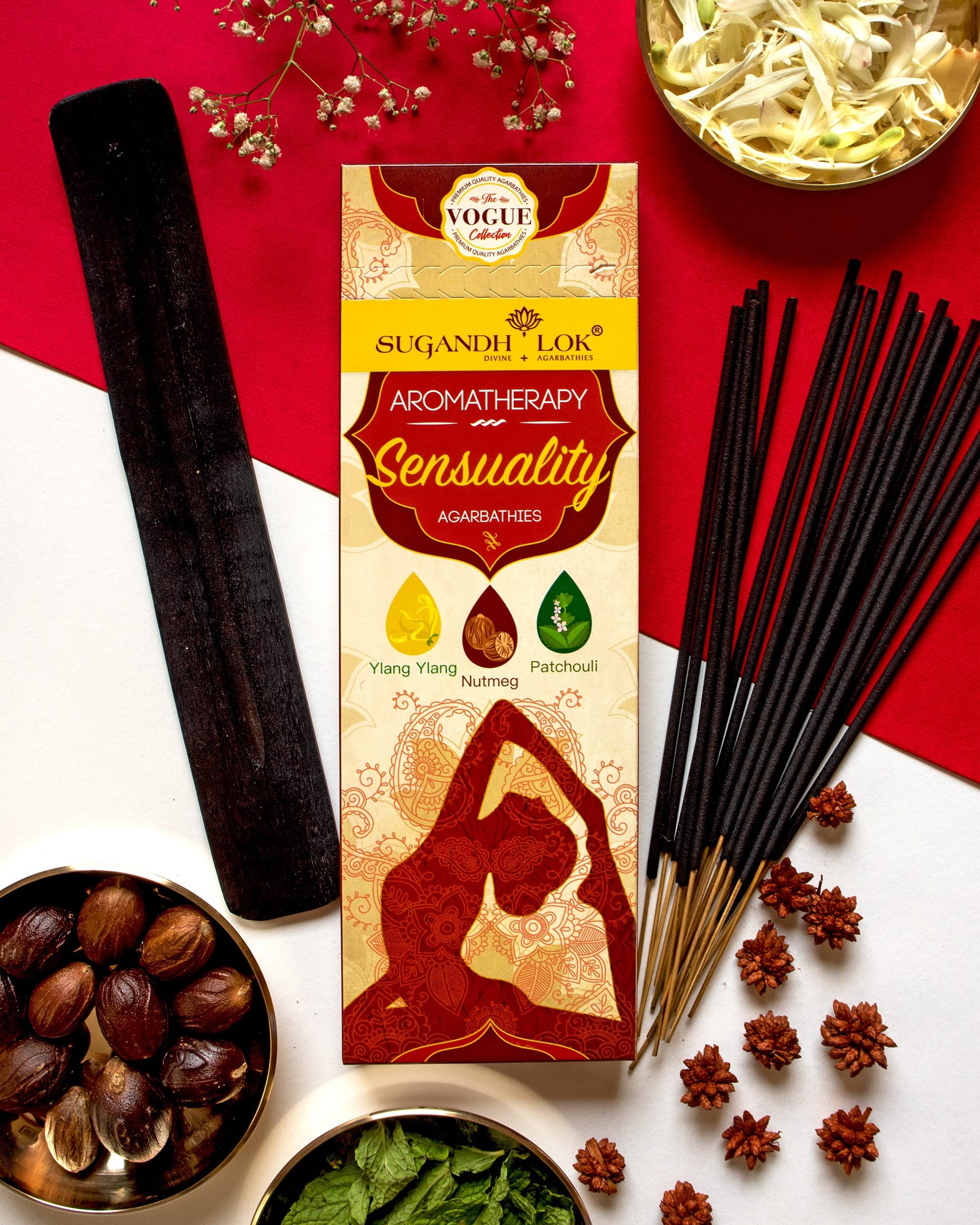 Sensuality Agarbatti Pack placed on a table