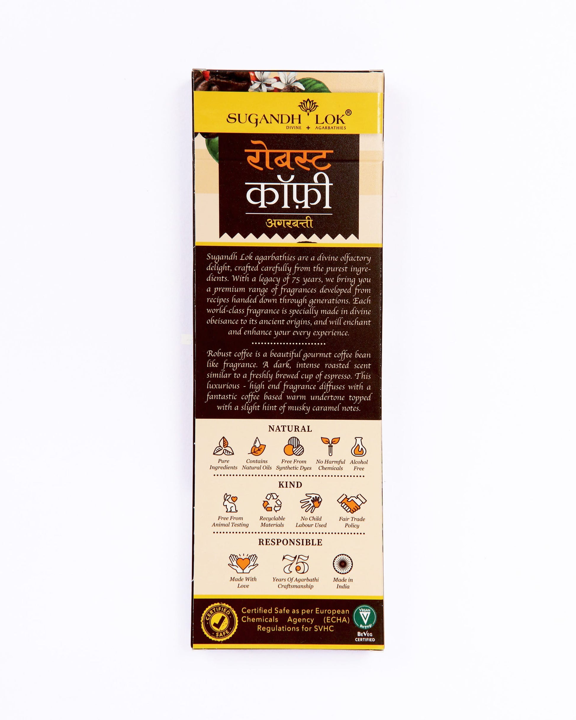 Back of Robust Coffee Agarbatti Pack